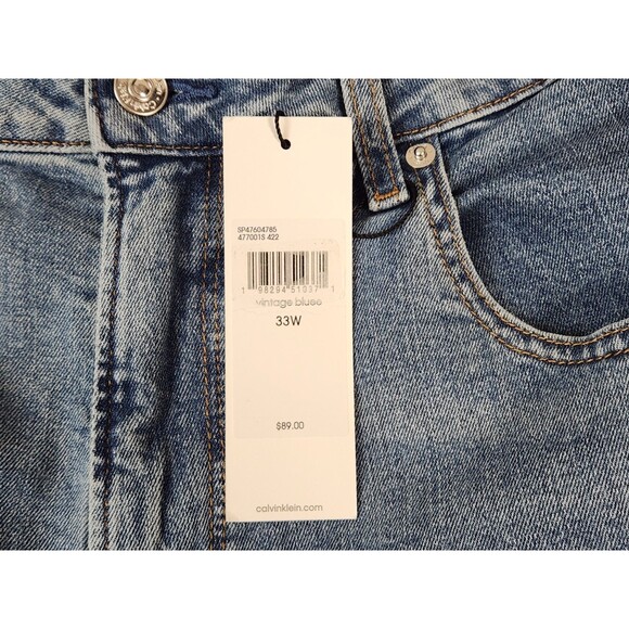 Calvin Klein Women's Straight Fit High Rise Vintage Blue Jeans Size 33 - Picture 8 of 15